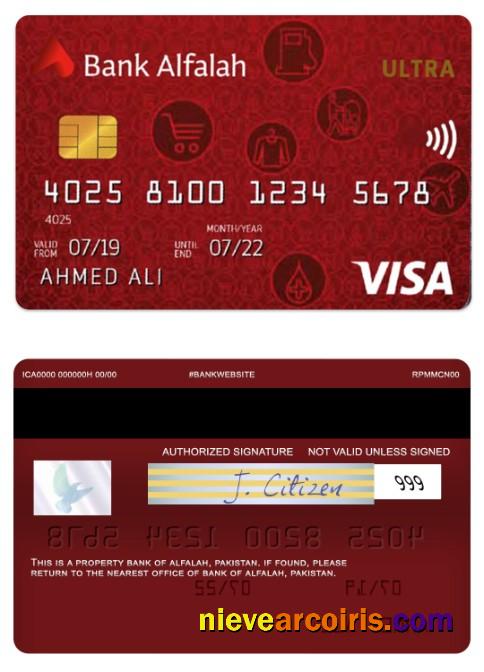 Pakistan Bank of Alfalah visa ultra cashback credit card